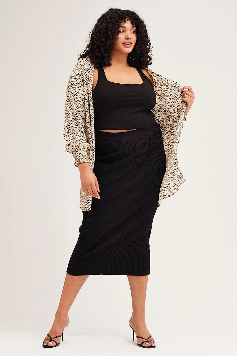 Animal Print Open Front Longline Cardigan All Weather Performance