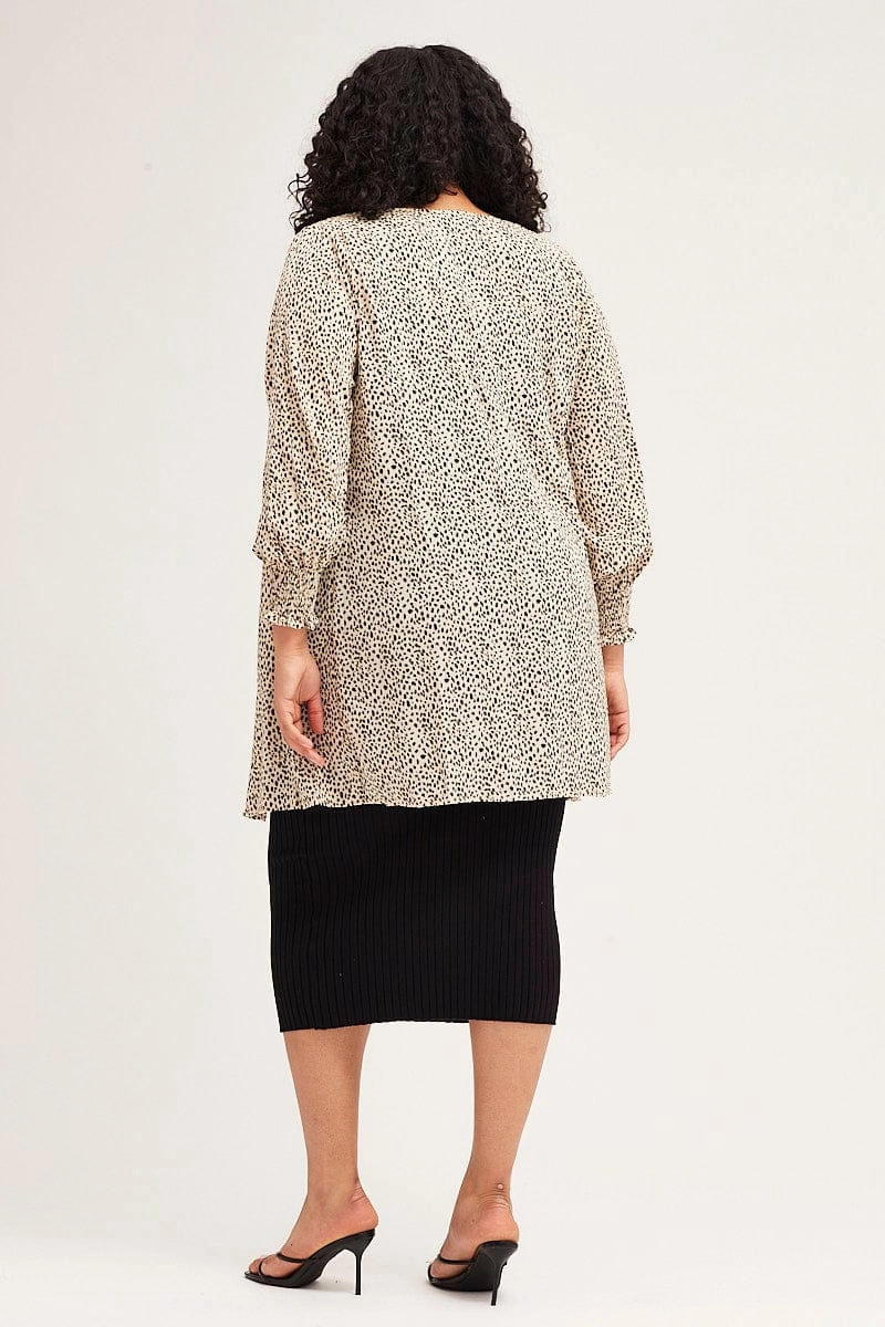 Animal Print Open Front Longline Cardigan Impact Absorbing Back Panels Adventure Day Look