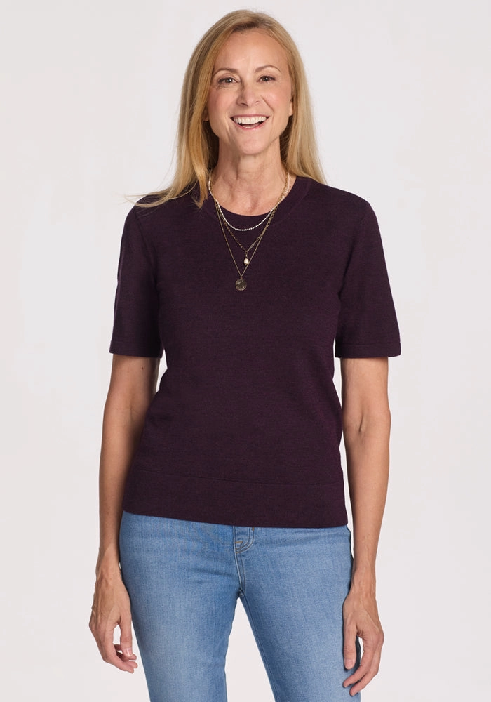 Anna Crew Sweater - Deep Plum Trend Focus