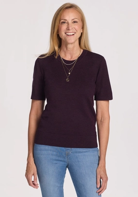 product formal casual harmony Anna Crew Sweater - Deep Plum