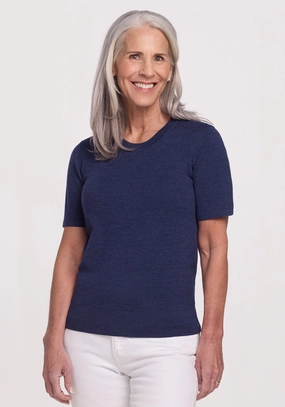 Layer Chic Anna Crew Sweater - Twilight Storm