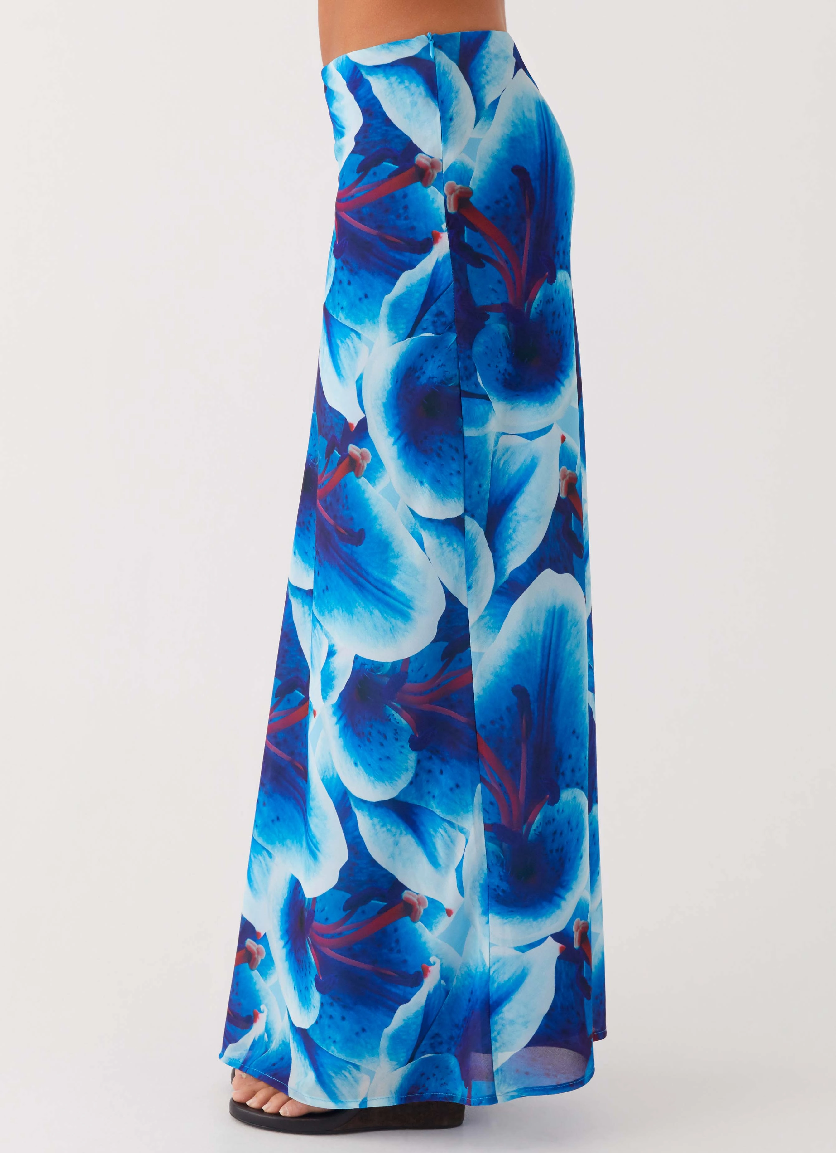 Bold Mood Another Life Chiffon Maxi Skirt - Turquoise Floral