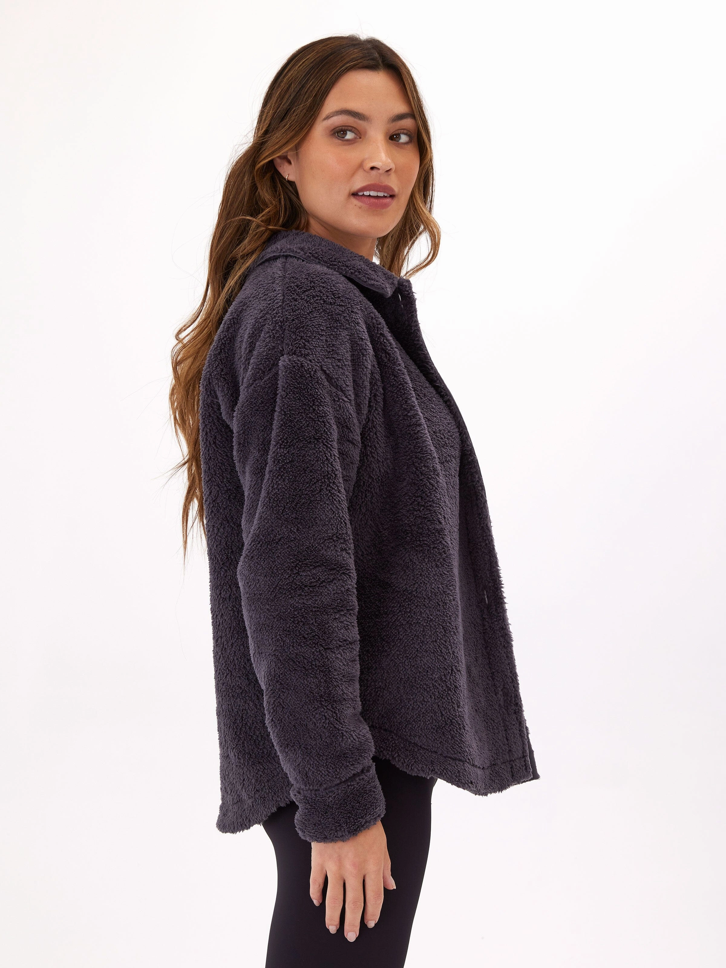 Flexible Shoulder Anthea Sherpa Shirt Jacket