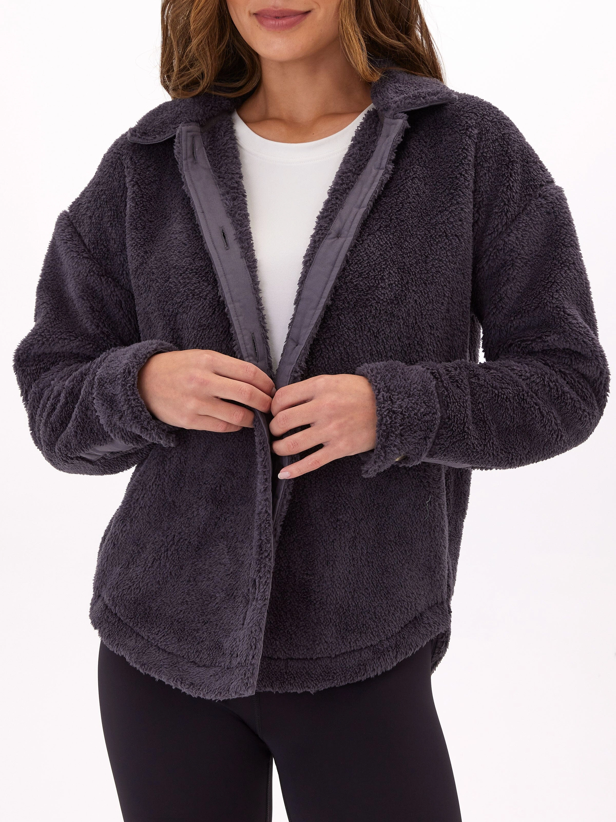 Utility Inspired Look Sleek Utility Anthea Sherpa Shirt Jacket