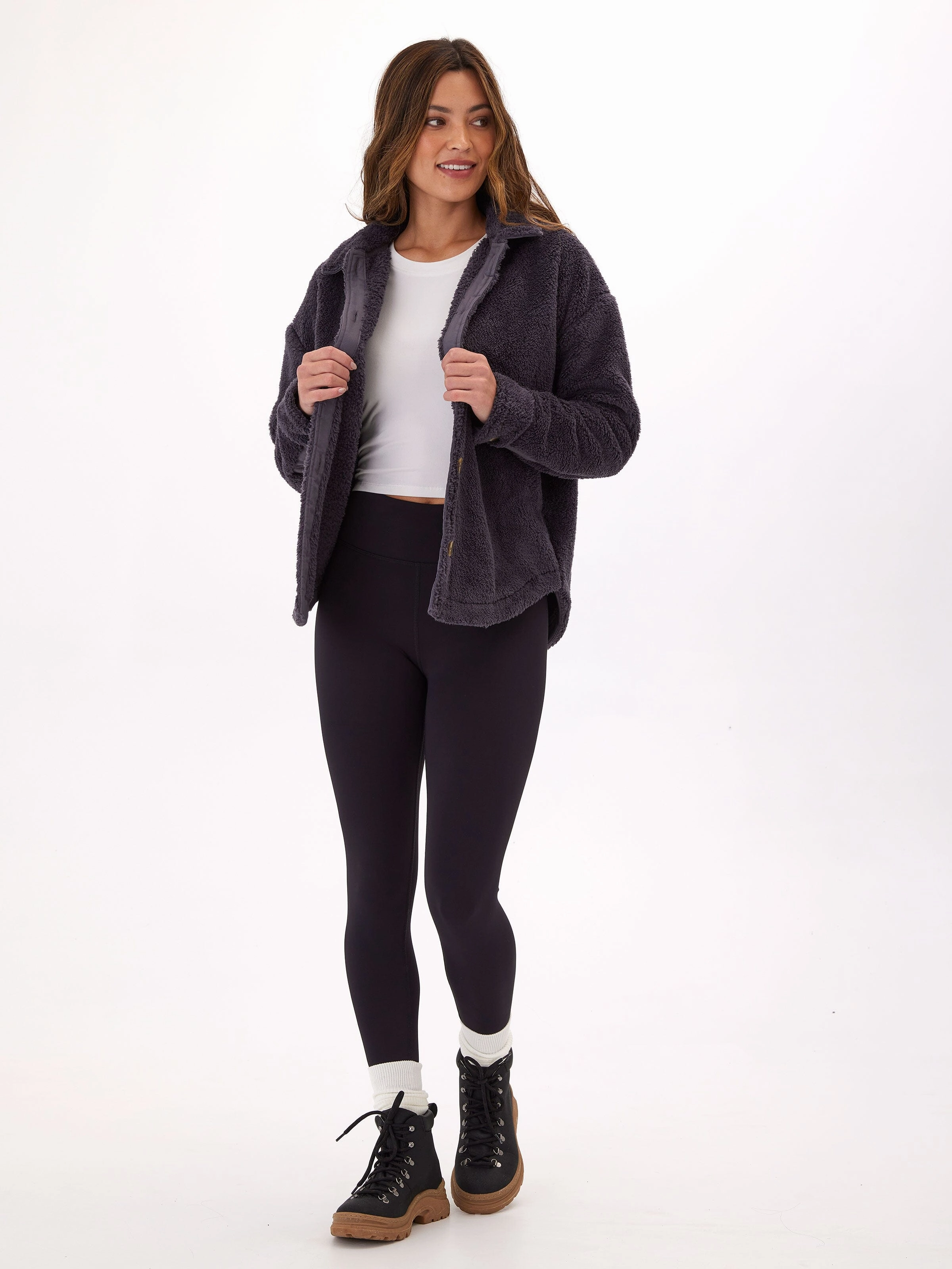 Eco Friendly Textile Versatile Styling Anthea Sherpa Shirt Jacket