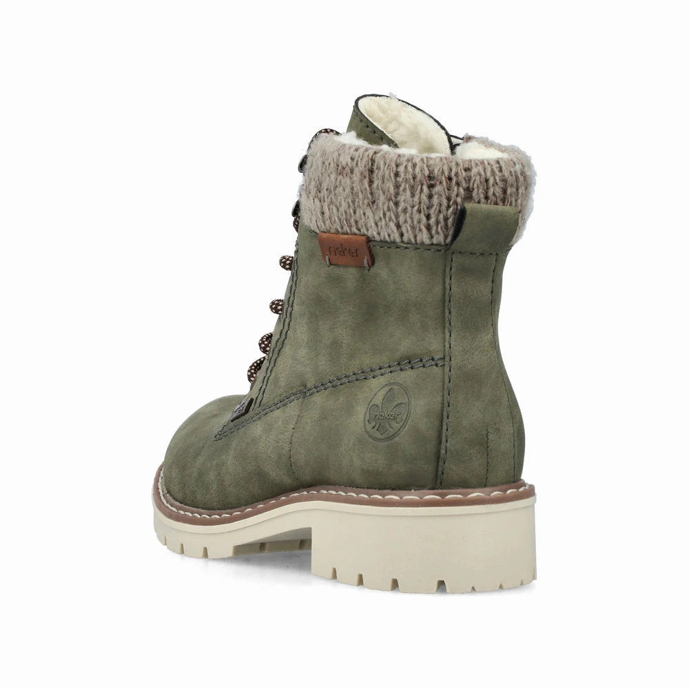 Fresh Style Rieker Women's Sabrina 18 Fur lined Ankle Boot - Liane/Mogano/Stein