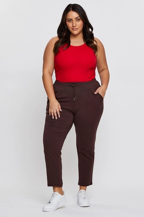 Core Style Brown Track Pants Mid Rise Drawstring