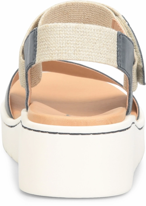 No Buckle Stretchable Born Women's Kyla Strapback Sandal - Navy (Denim)