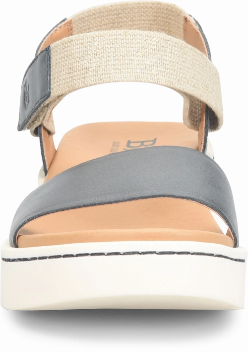 Block Heel Born Women's Kyla Strapback Sandal - Navy (Denim)