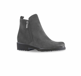 Young Professional Munro Women's Rourke Double Zipper Ankle Boot - Charcoal Suede