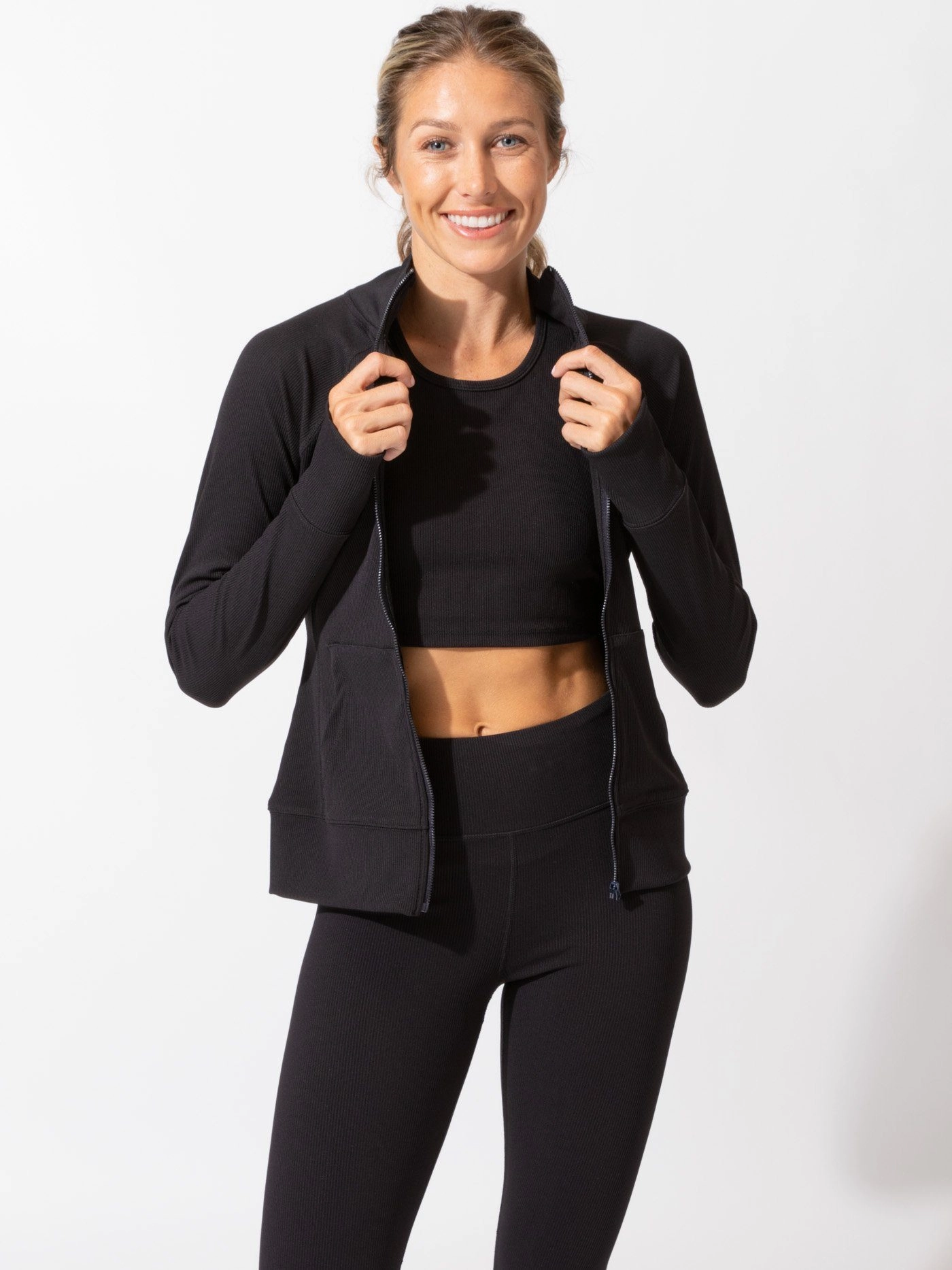 Hypoallergenic Fabric Blend Lori Active Rib Jacket