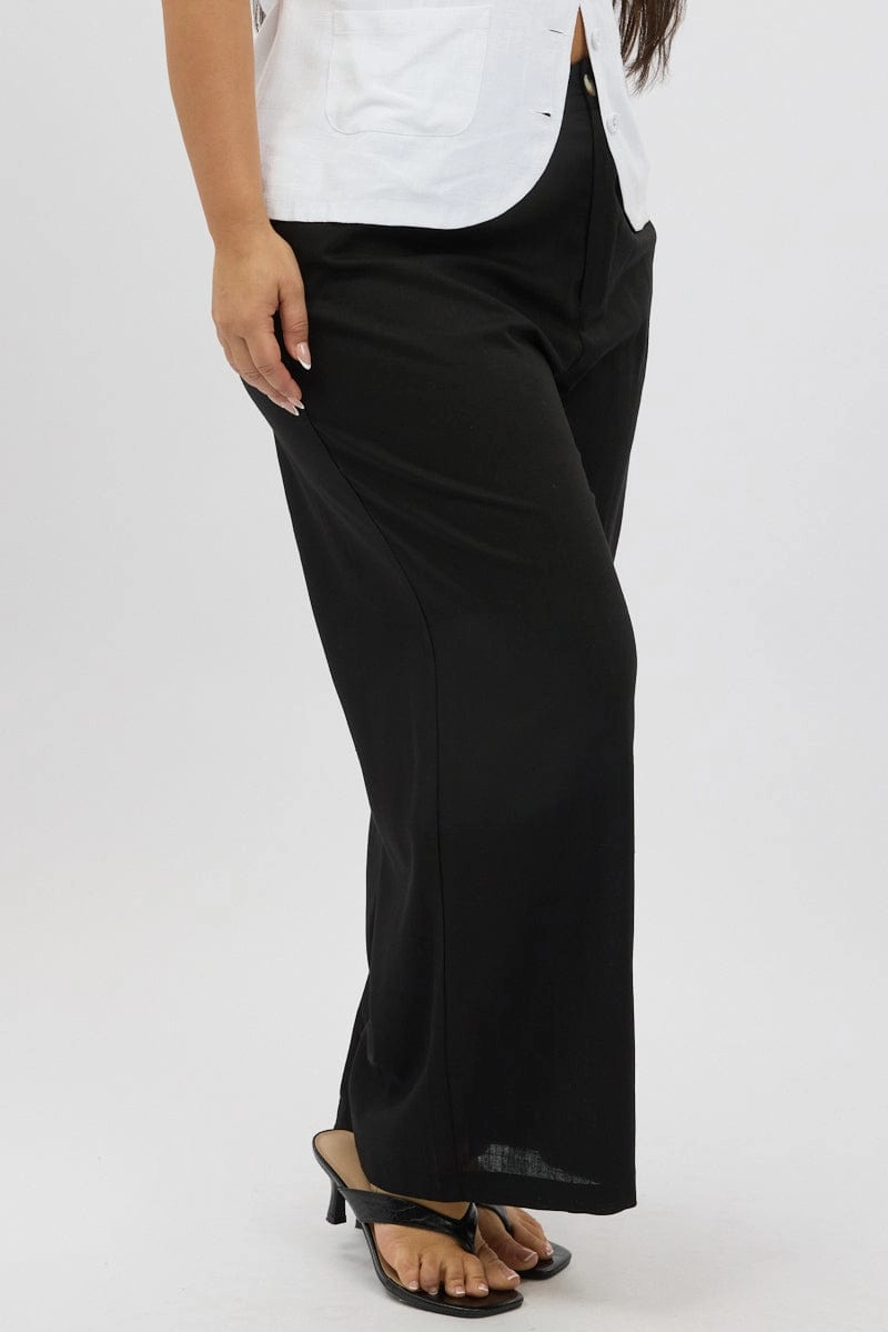 Perfect Pair Black Linen Blend Tailored Pants