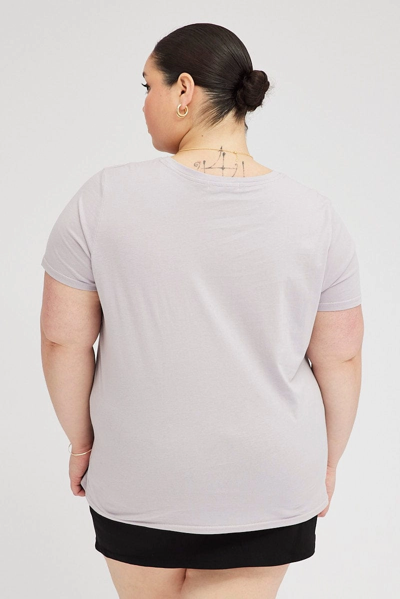 Grey Graphic T-shirt Short Sleeve Crew Neck thermal Comfy and Versatile