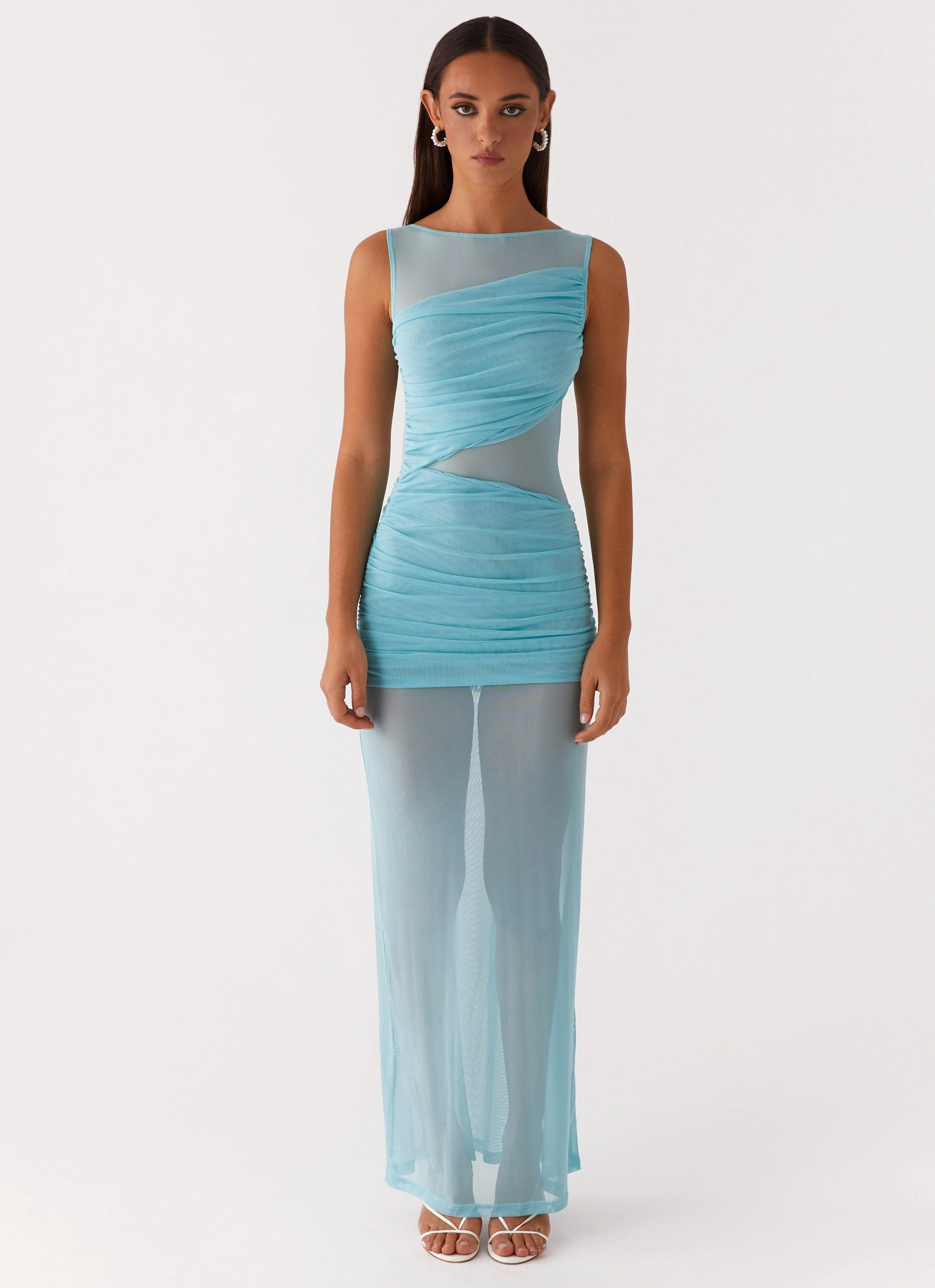 Feminine flowing piece Apollo Maxi Dress - Aqua