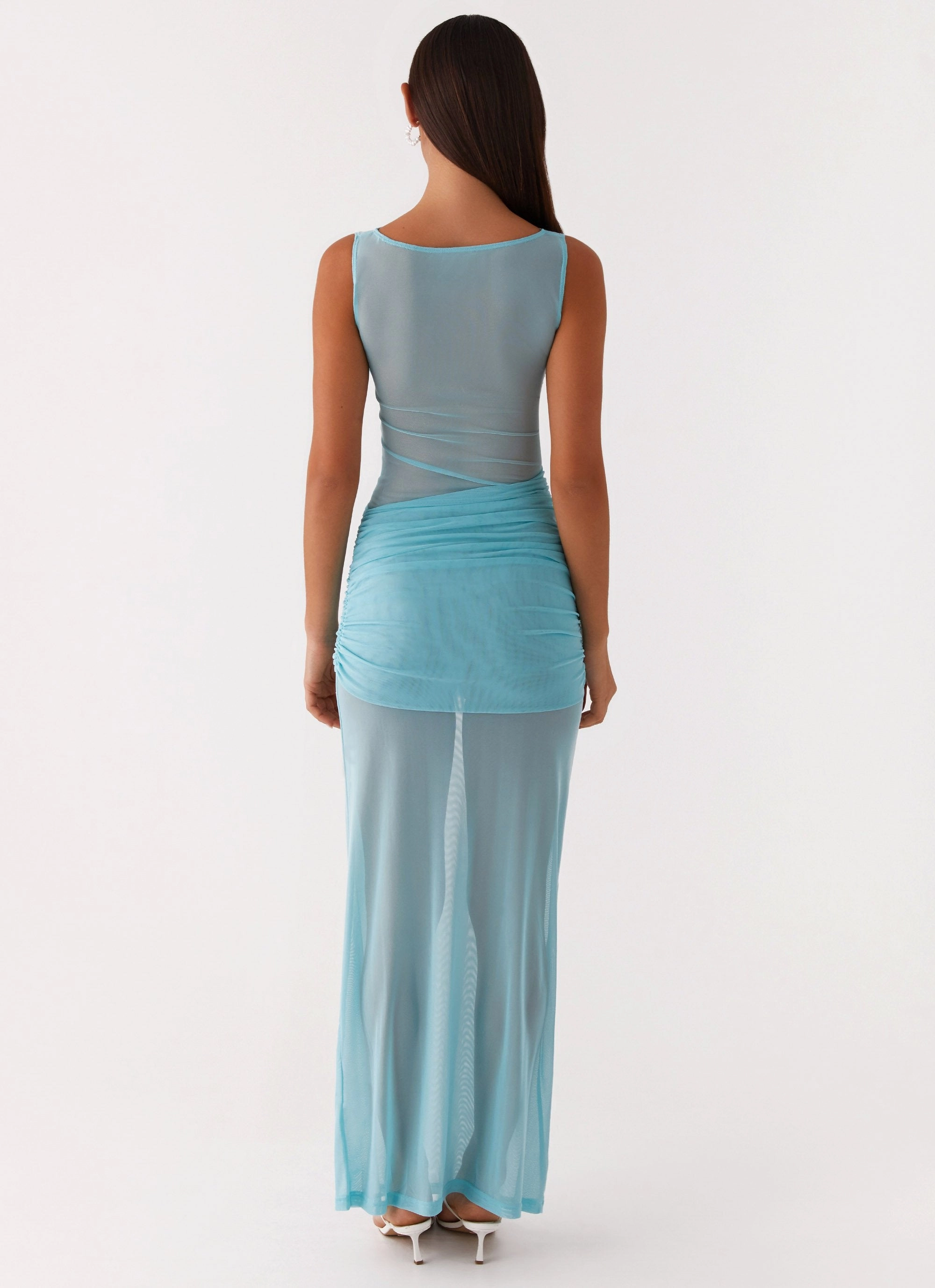 Floral Comfort Perfect Waist Apollo Maxi Dress - Aqua