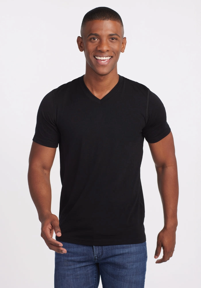 Active Wear Fit Elderly clothing Ashton V Neck - Black