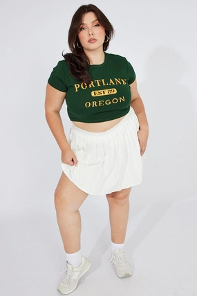 Ultra Comfort Abstract Motif White Pleat Tennis Skirt Shorts Underneath