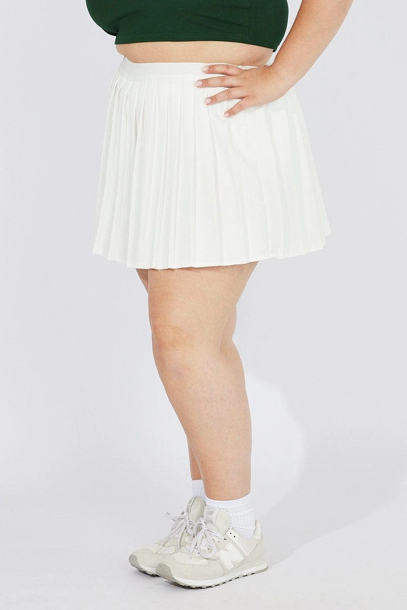 White Pleat Tennis Skirt Shorts Underneath Outfit Lookbook Polished Touch