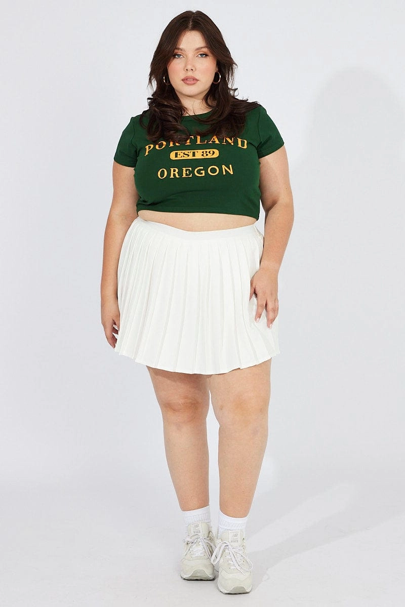 Date night Secure Closure White Pleat Tennis Skirt Shorts Underneath