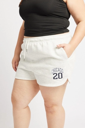 Grey Curve Hem Athletic Embroidered Track Shorts Tactical Attachment Loops soccer shorts