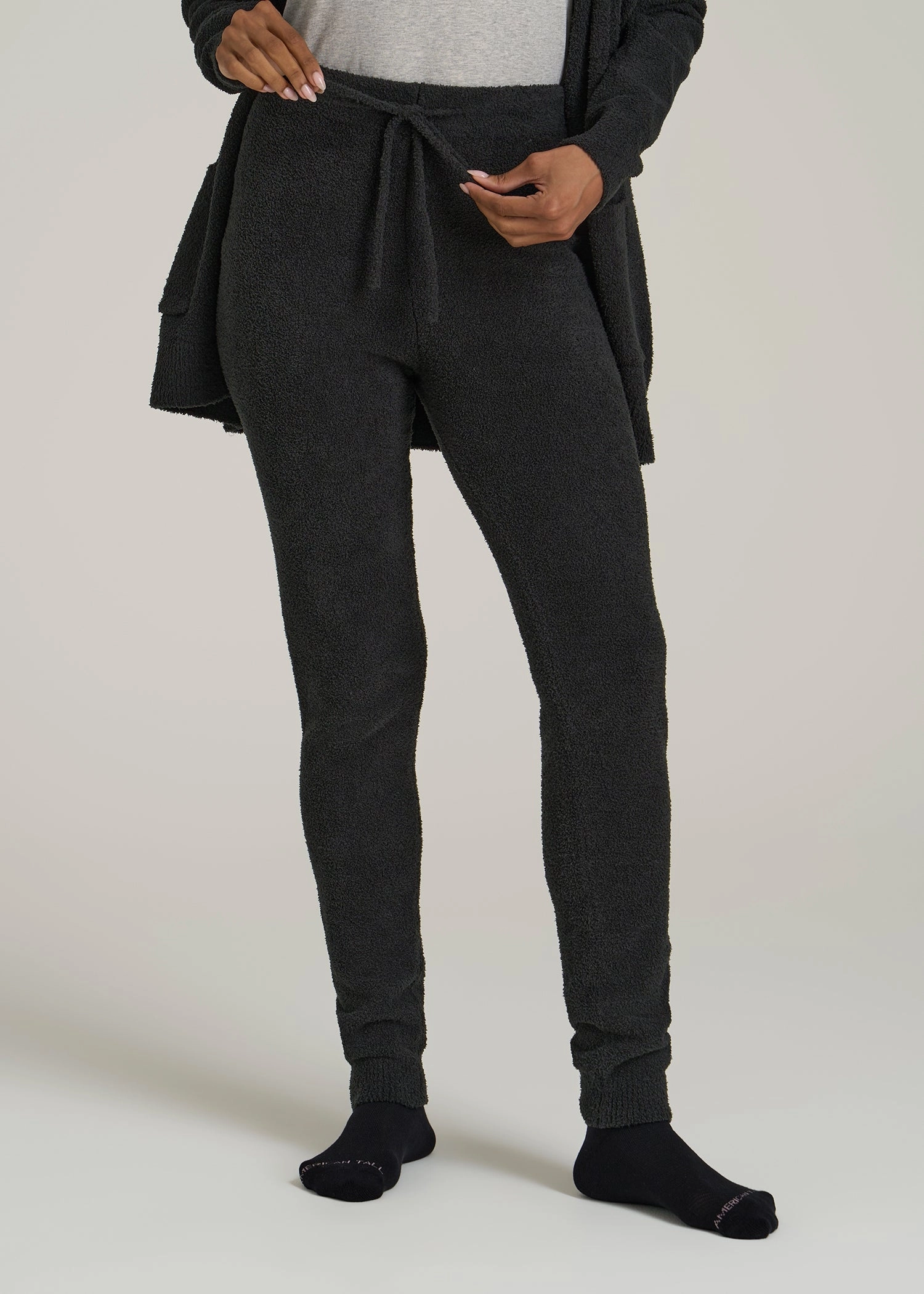 Chenille Leggings for Tall Women in Black Breathable activewear