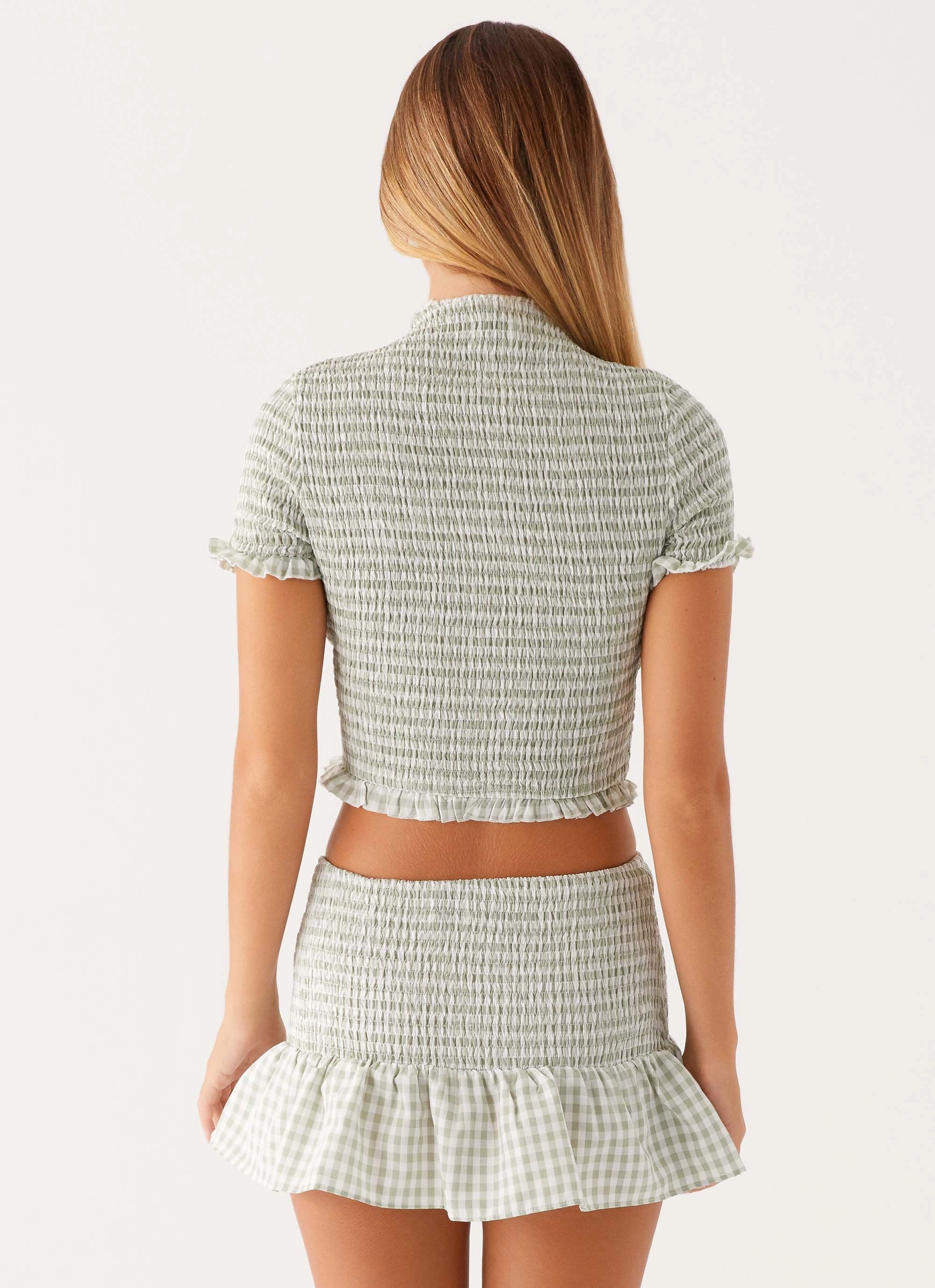 Sweetest Pie T-Shirt - Sage Gingham Comfort Apparel