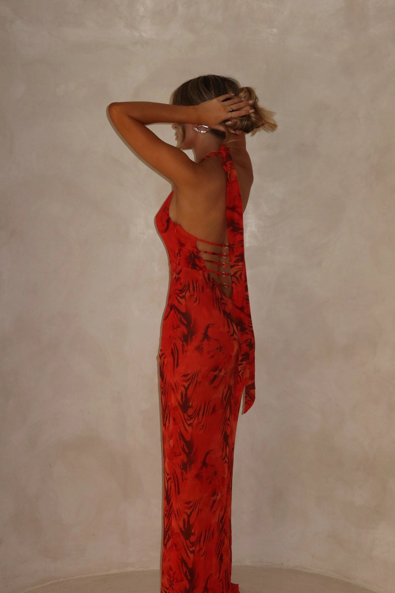 Soft Pleats AZORES MAXI DRESS SCARLET MIRAGE