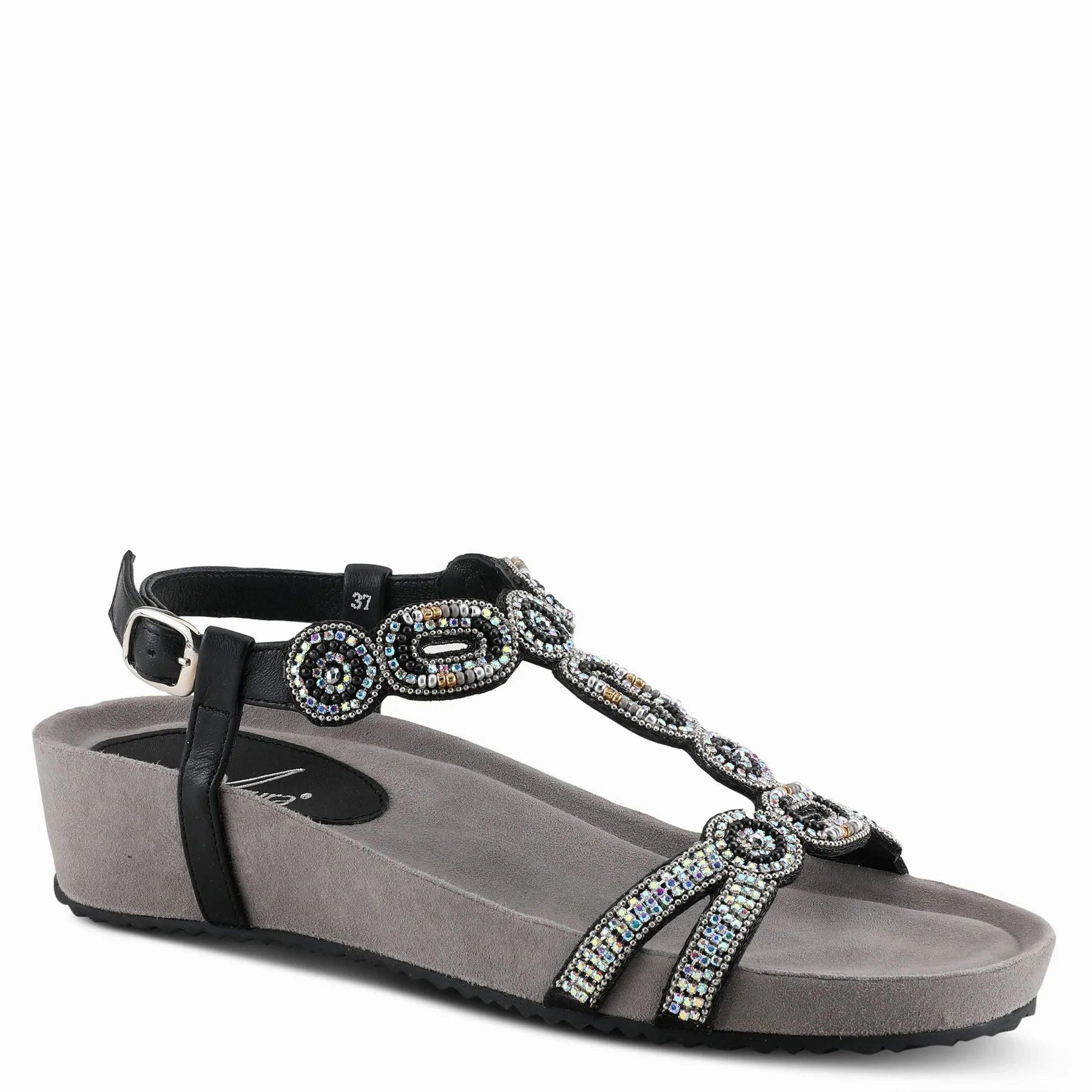 Easy Flow Azura by Spring Step Women's Stunnin T-Strap Sandals - Black