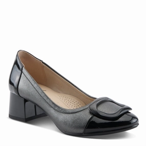 Azura Women's Babysteps Dress Pump - Grey Metallic Combo French Ease