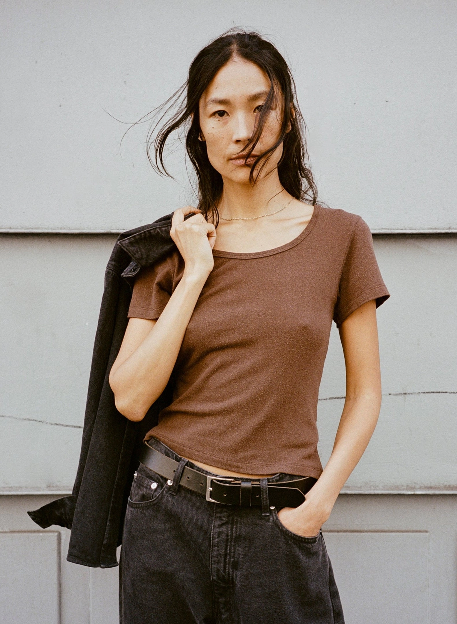 Baby Tee, Regen Silk Noil Jersey, Manzanita NonIrritatingTags Pocket Detailing