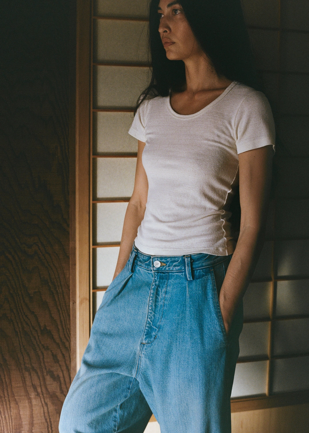 Weekend Outfit Relaxing Fit Baby Tee, Regen Silk Noil Jersey, Natural