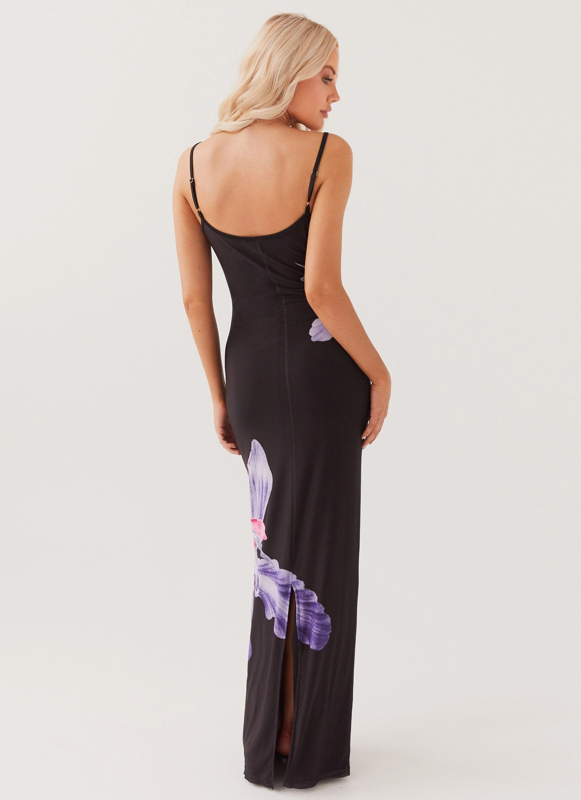 Soft and Stylish Bad News Mesh Maxi Dress - Black Tulip