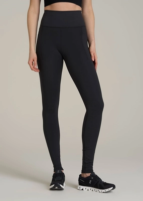 Maximum Comfort Tall Fit Weekend Trip Balance Cinched Back Pocket Legging for Tall Women in Black