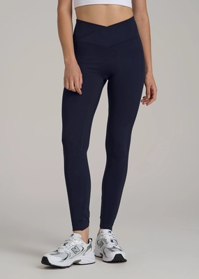 Balance Cross Over Leggings for Tall Women in Dark Navy Chilly Comfort