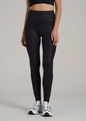 Balance High-Rise Leggings for Tall Women in Black Shine Budget Friendly Skin Friendly
