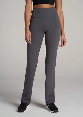 Stretchable Waist Balance Straight Leg Leggings for Tall Women in Charcoal