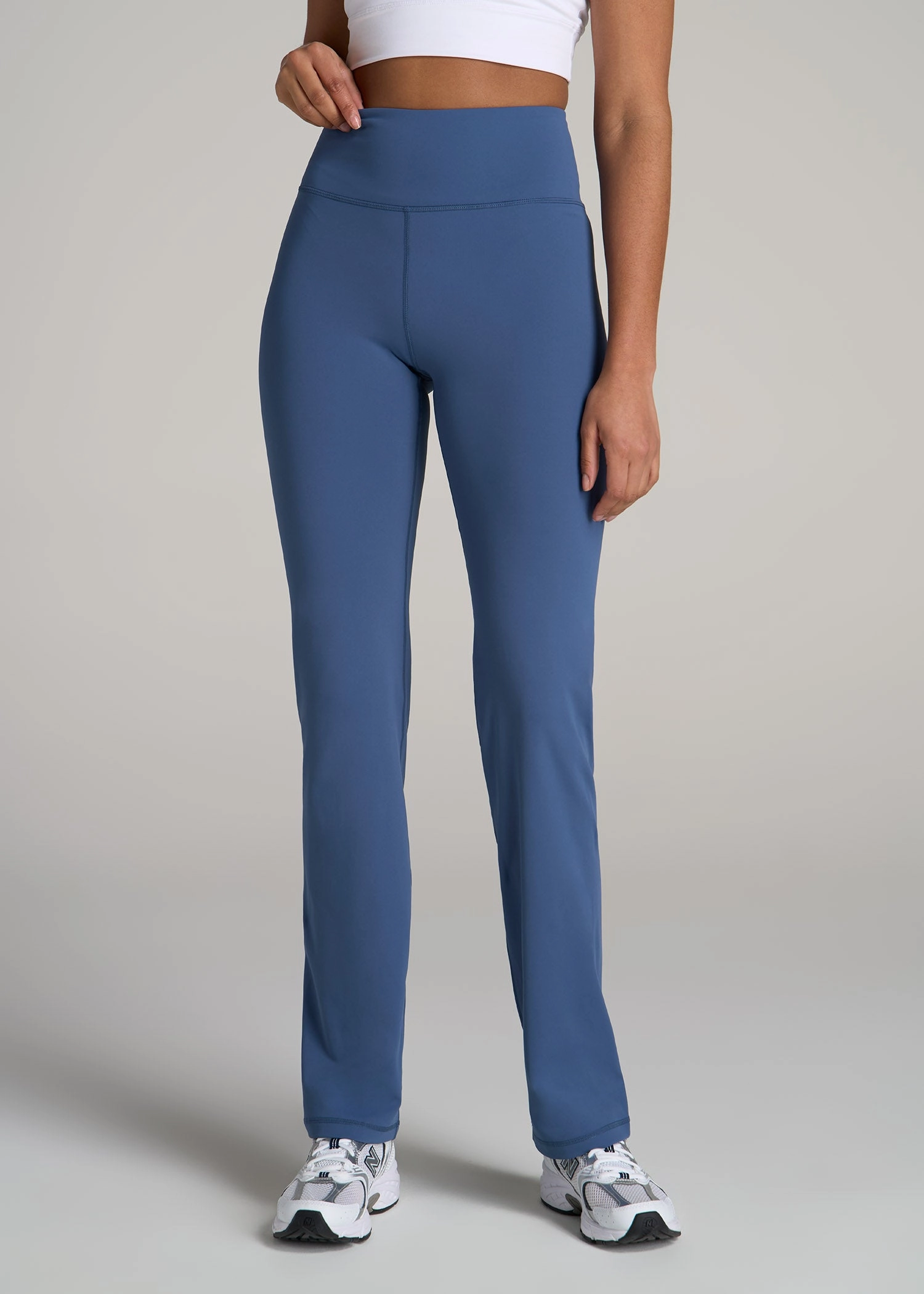 Balance Straight Leg Leggings for Tall Women in Steel Blue Basic Style