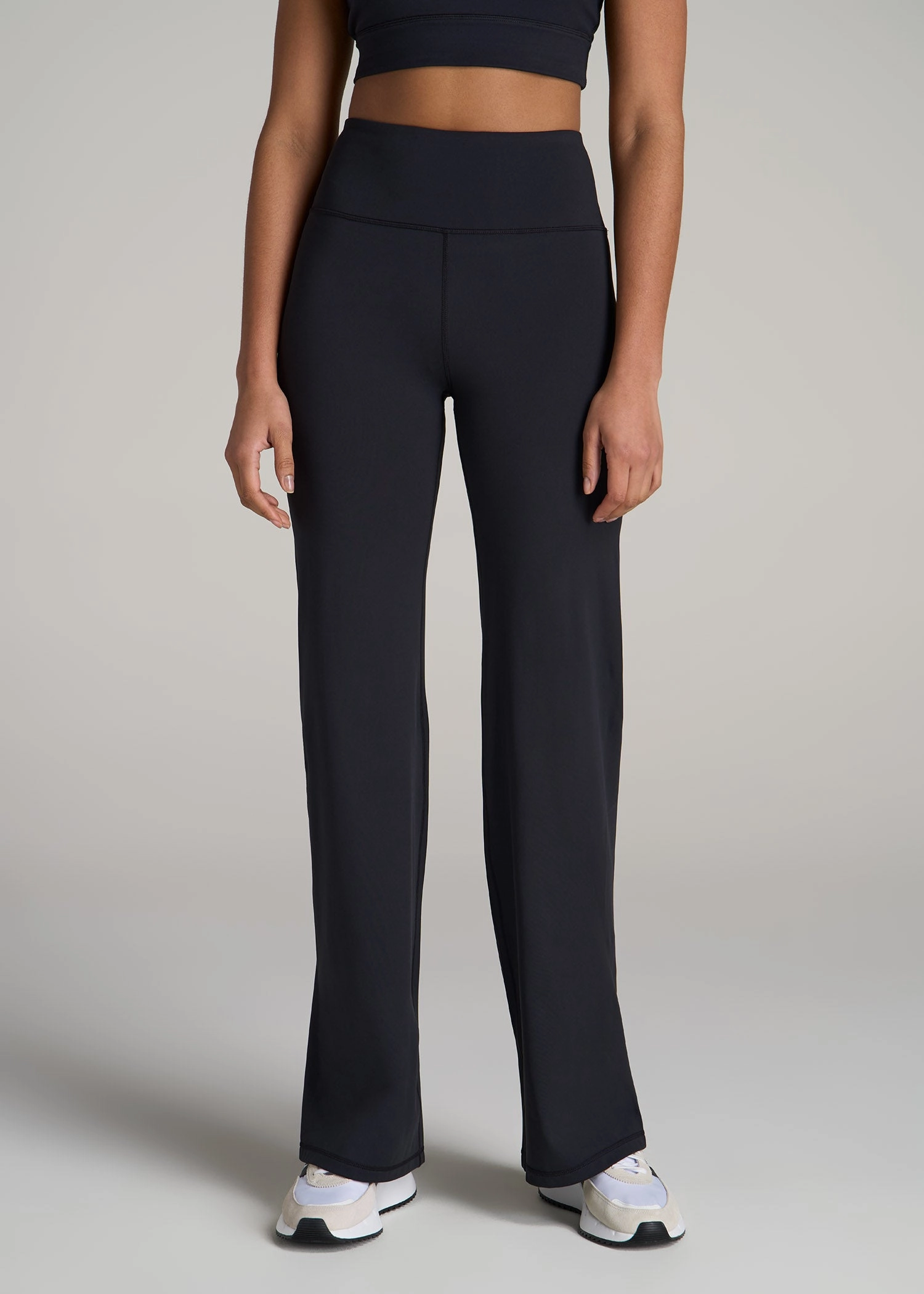 Evening Walk Anti Odor Stylish Comfort Balance Wide-Leg Pants for Tall Women in Black