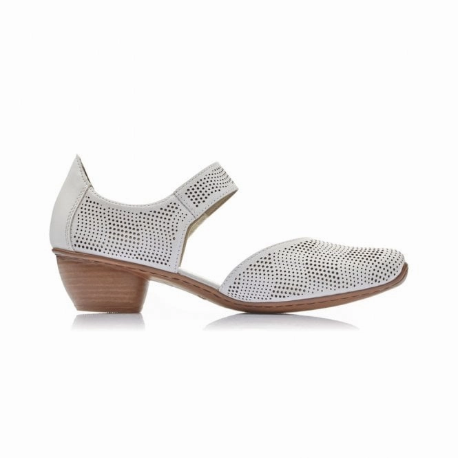Heat Step Open Fit Rieker Women's Mirjam 67 - White Denim