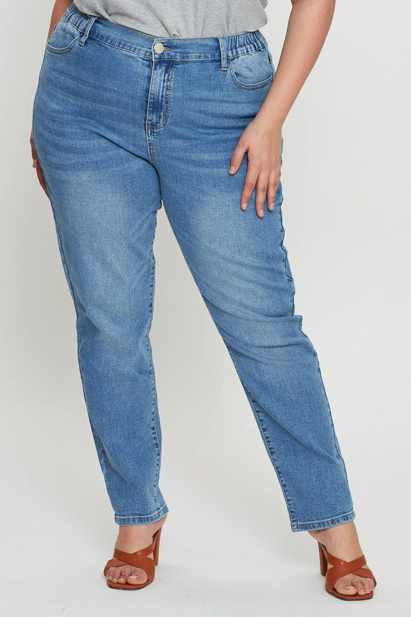 Blue Jean High Rise Straight Leg Fashion friendly Effortless Look