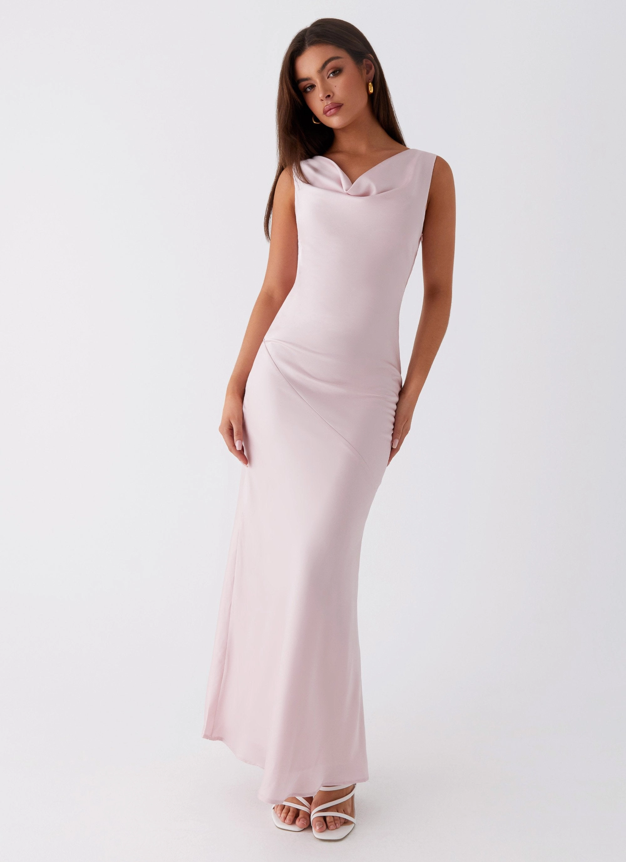 Be Mine Satin Maxi Dress - Mauve Pink Active Moments Floor-Length