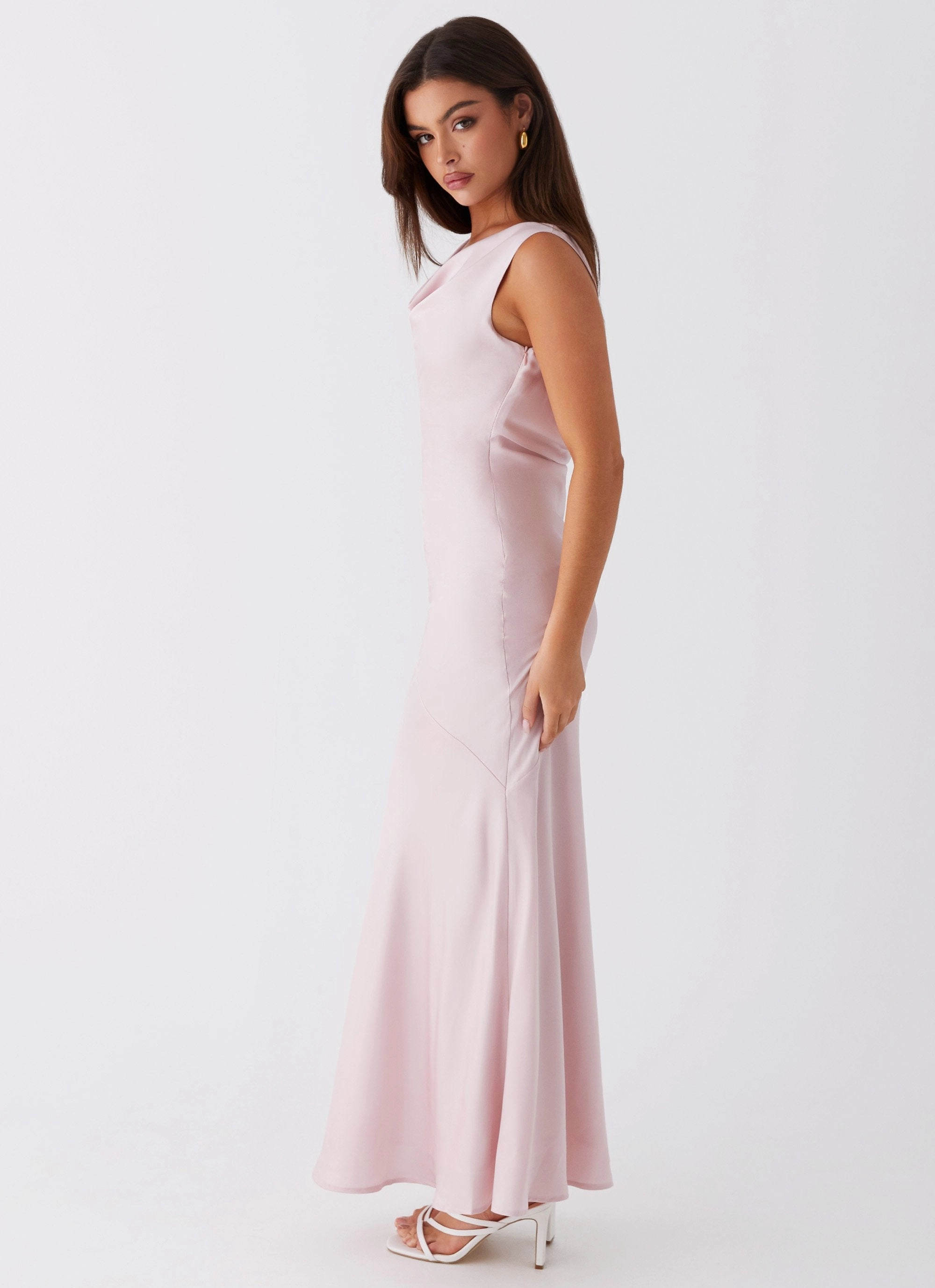 Be Mine Satin Maxi Dress - Mauve Pink Sophisticated Elegance warm tones