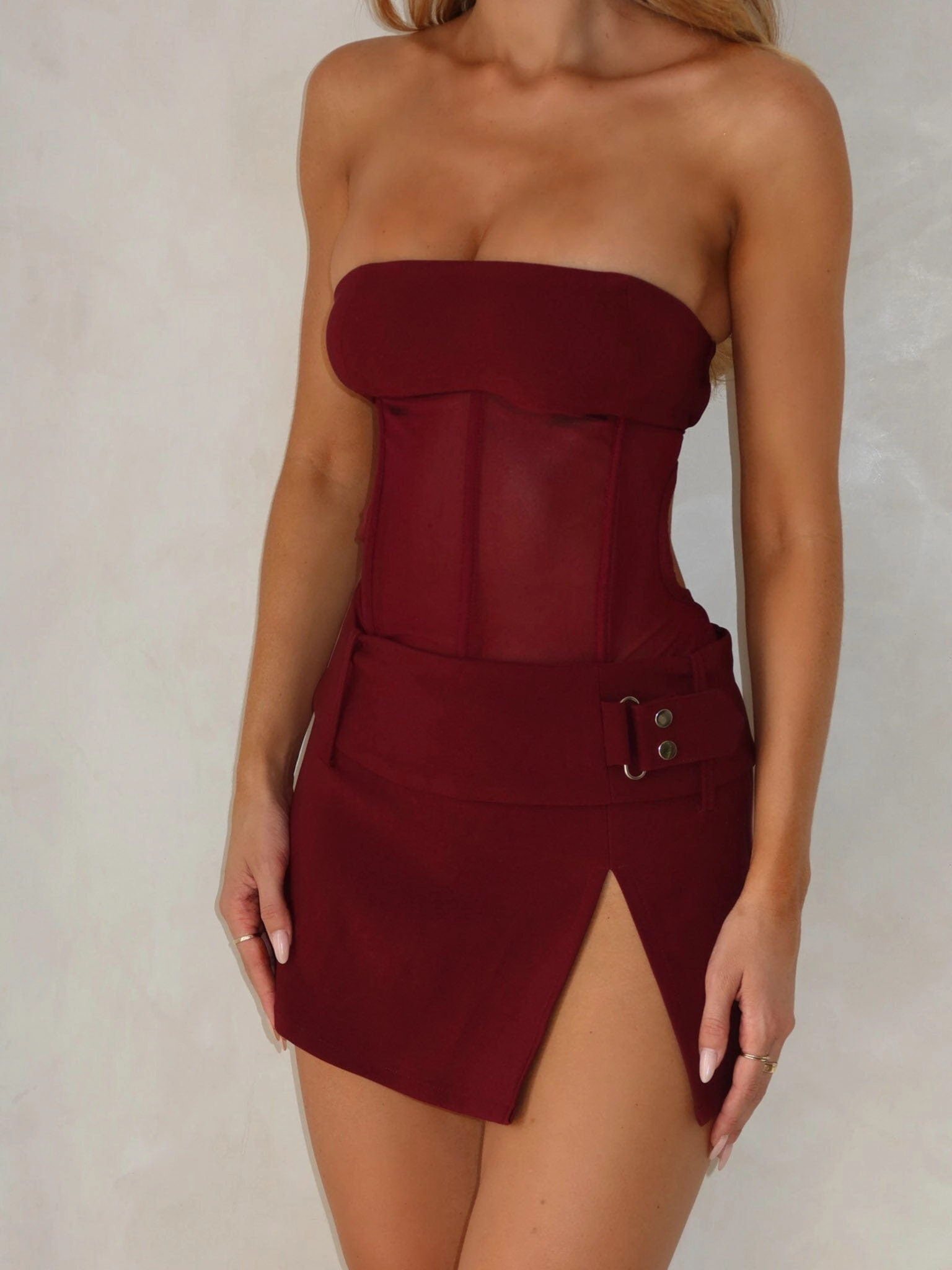 Versatile Style BEAU MINI DRESS BURGUNDY