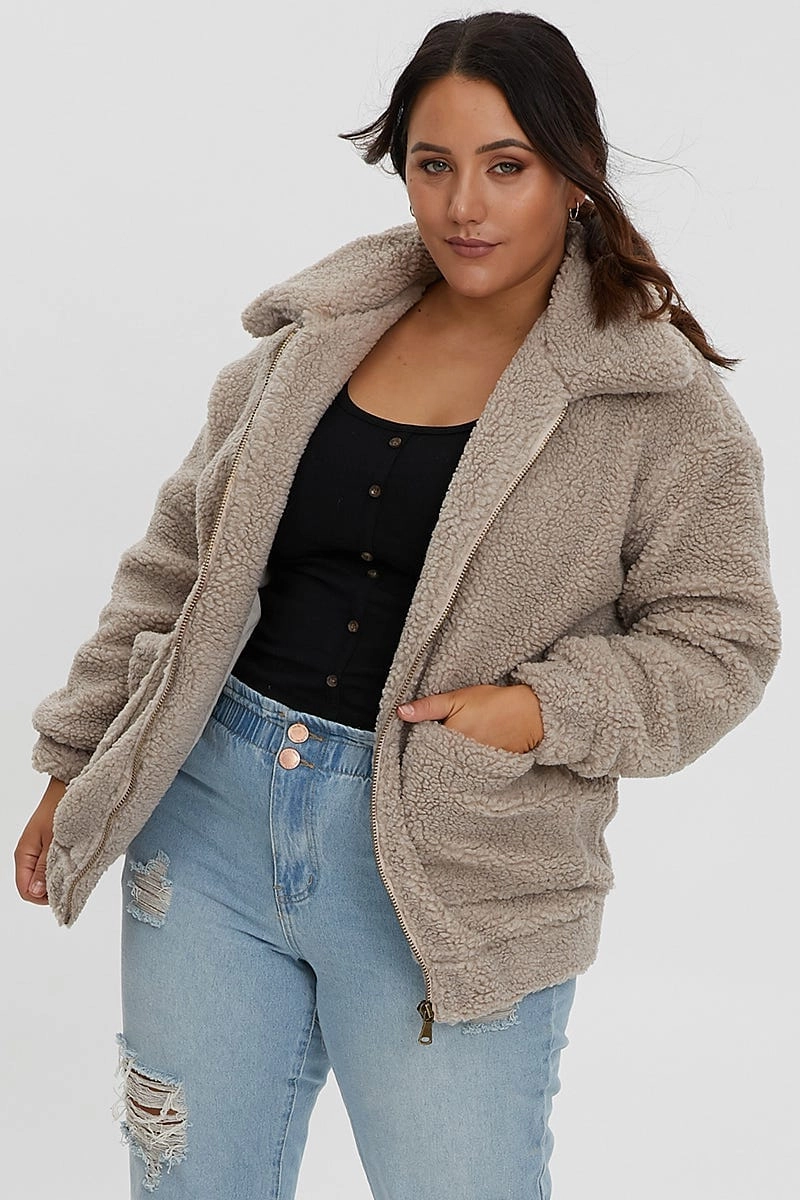 Beige Teddy Jacket HypoallergenicMaterial