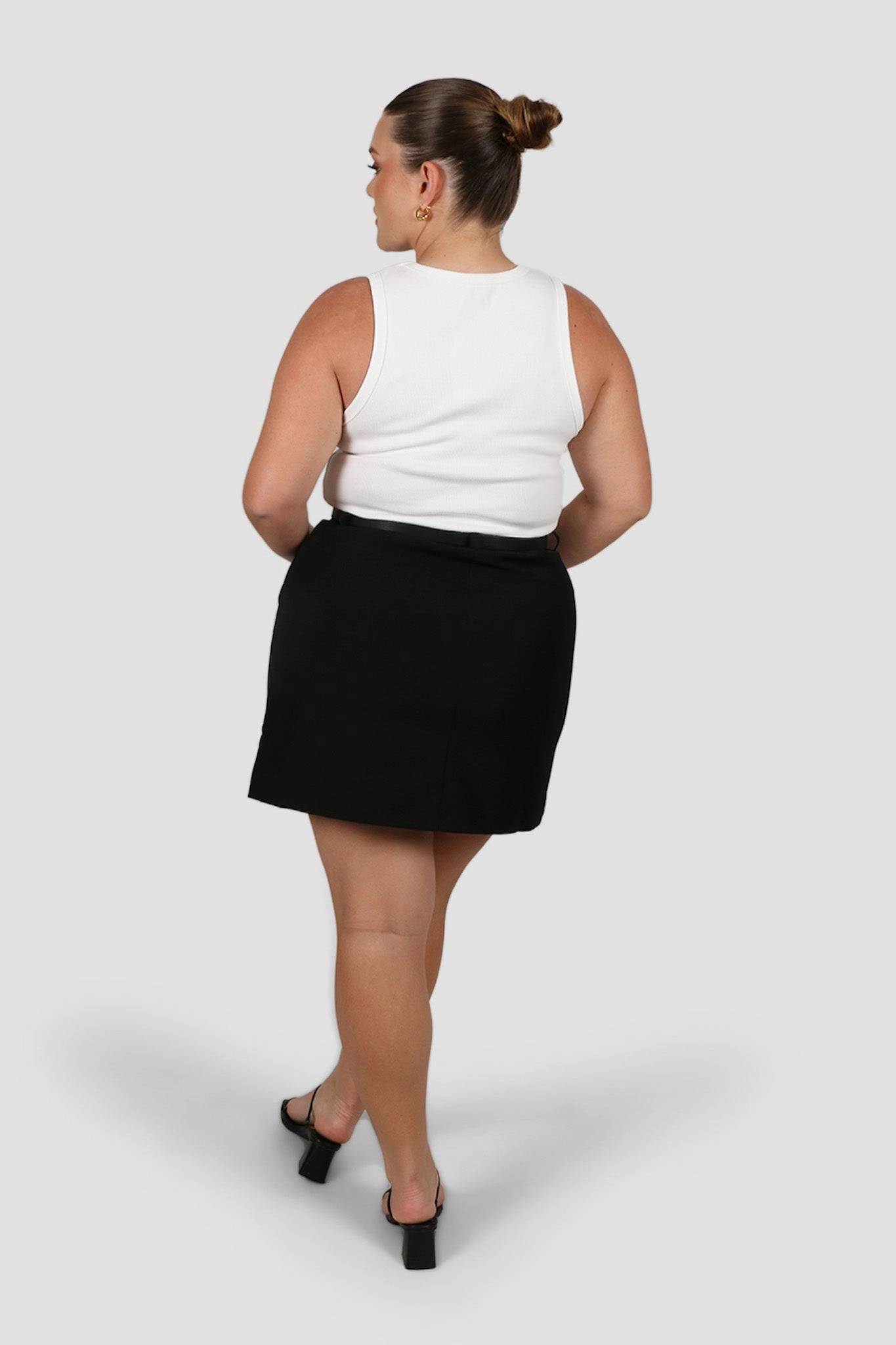 Suede Feel Retro Style BENNETT SKIRT BLACK