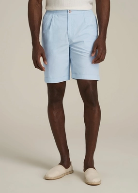 Daily Layer Quick Dry Fabric Bermuda Shorts for Tall Men in Ice Blue