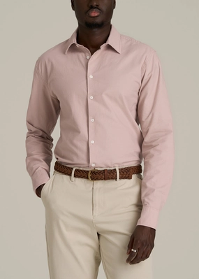 SweatWicking Fabric Pinpoint Oxford Shirt for Tall Men in Desert Rose