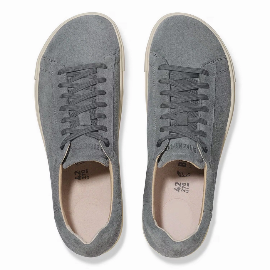 Heavy Walk Birkenstock Men's Bend Low Suede Leather Sneaker - Basalt Gray