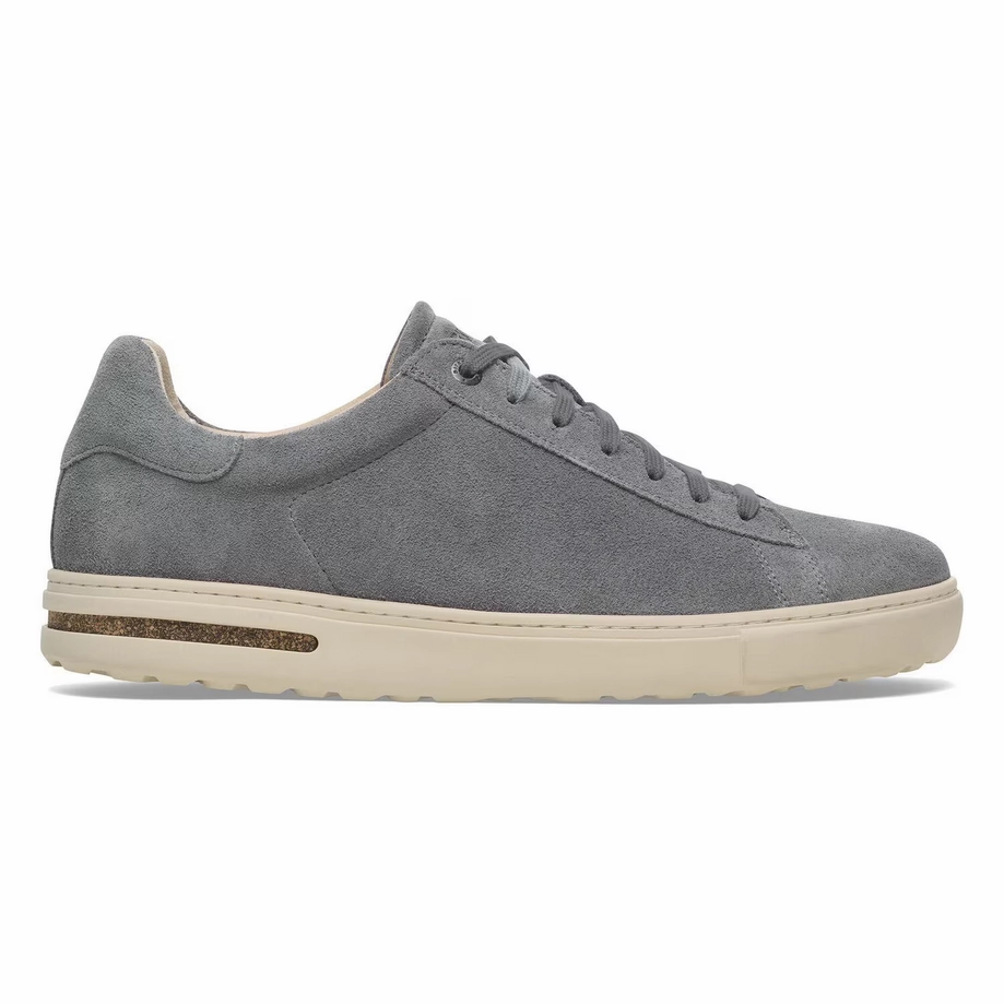 Square Toe Design Birkenstock Men's Bend Low Suede Leather Sneaker - Basalt Gray
