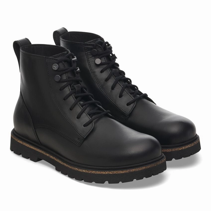 Birkenstock Men's Highwood Lace Mid Boot - Black Flexible Shank Skin Hug